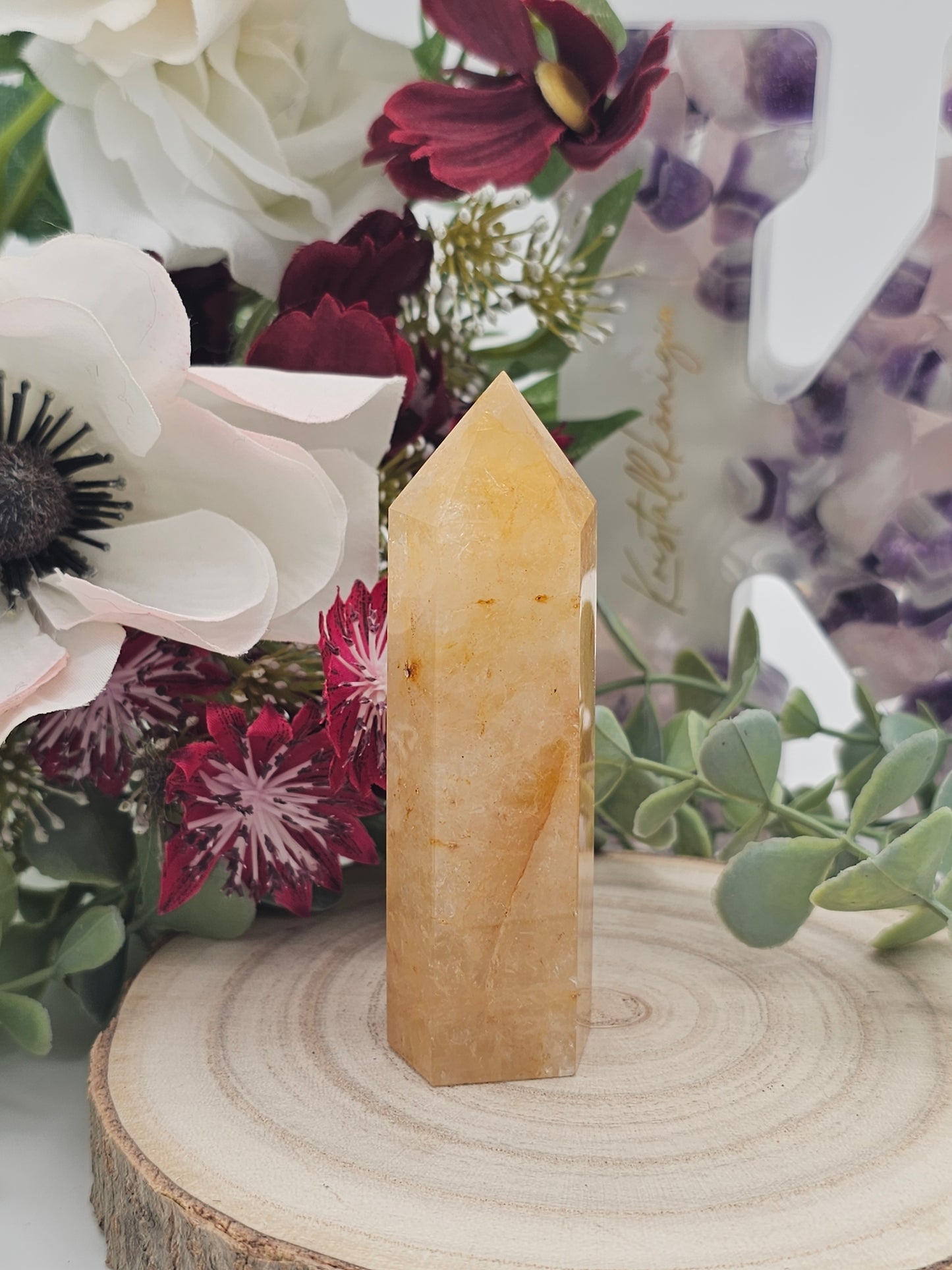 Golden Healer Turm (Bergkristall mit Eisen)