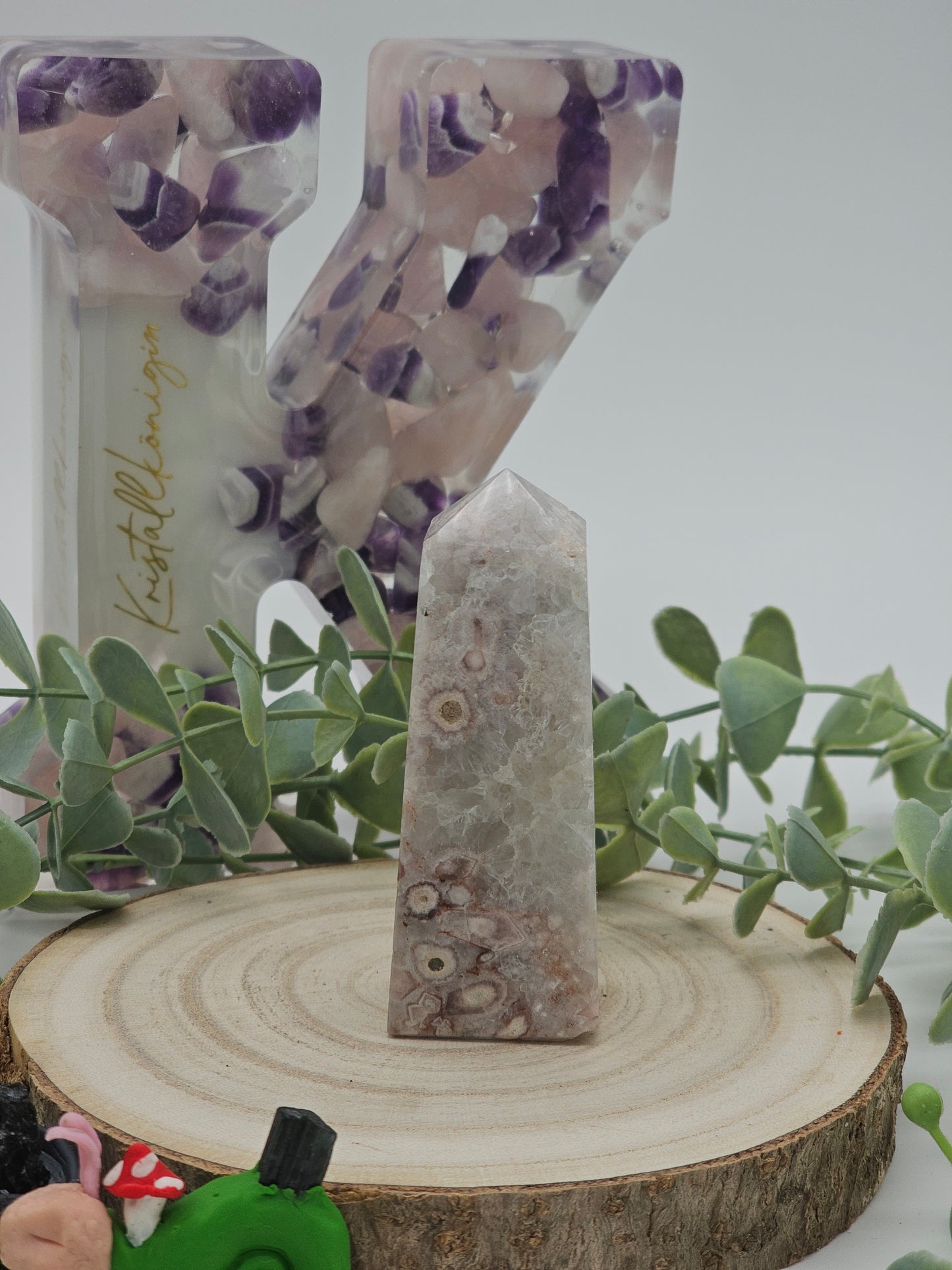 Blumenachat Grünquarz Turm