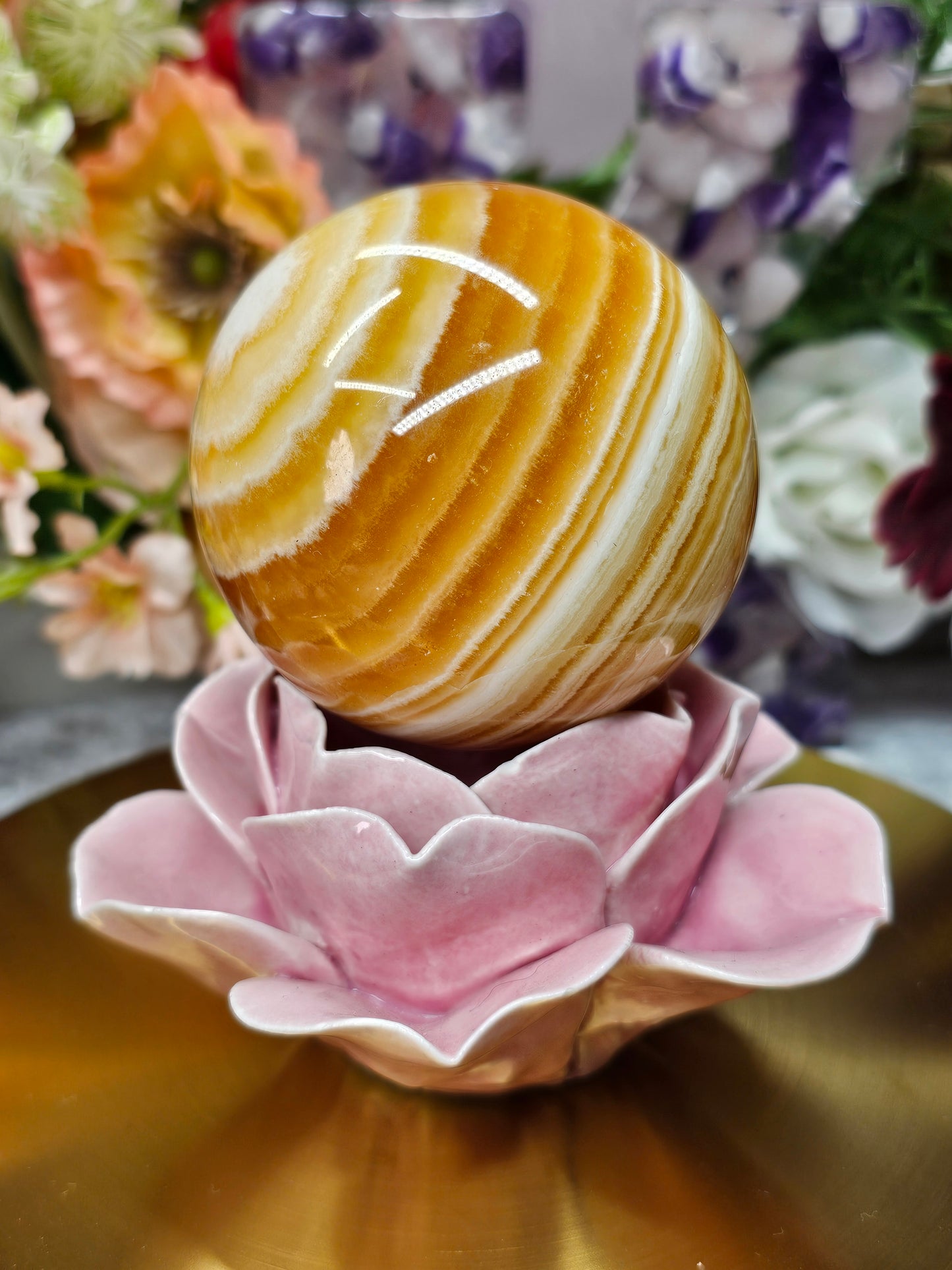 orangen Calcit Kugel 45oc