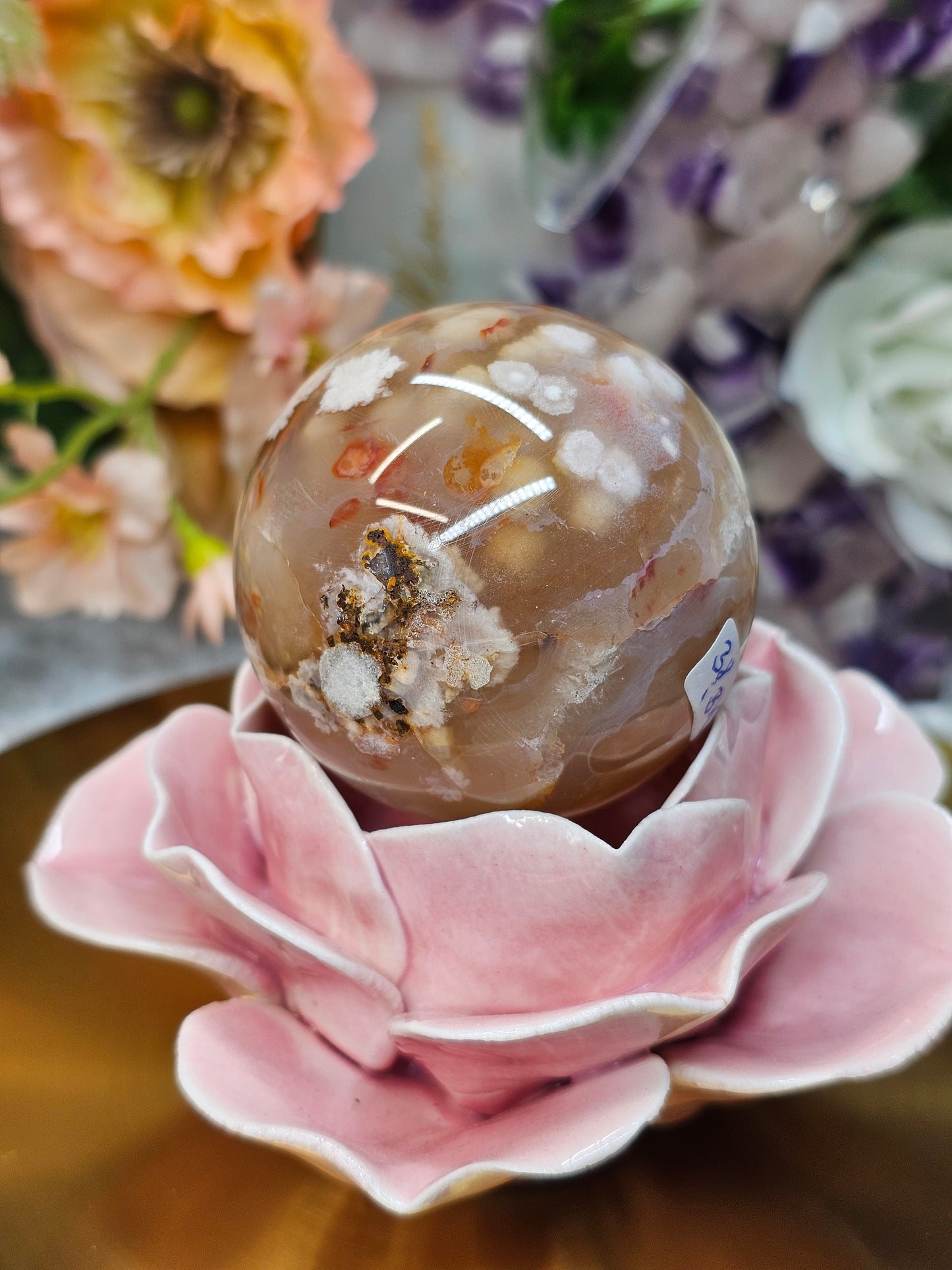 Blumenachat Druzy Kugel 38ibk