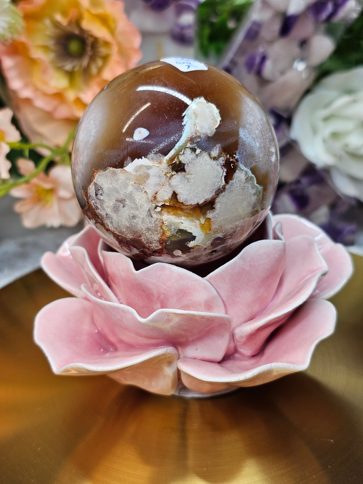 Blumenachat Druzy Kugel 58bk