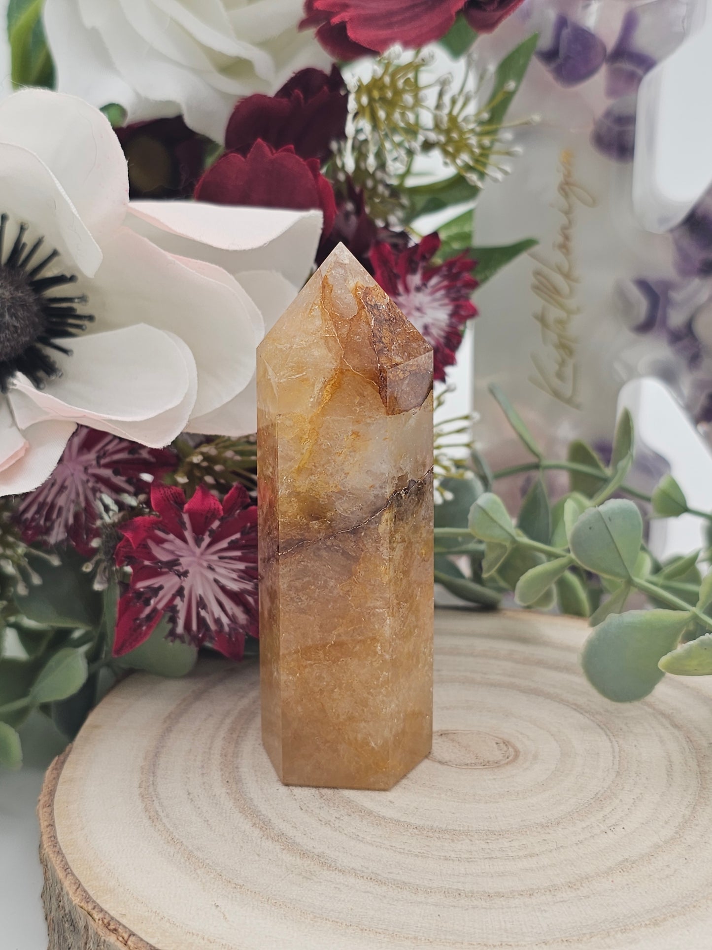 Golden Healer Turm (Bergkristall mit Eisen)