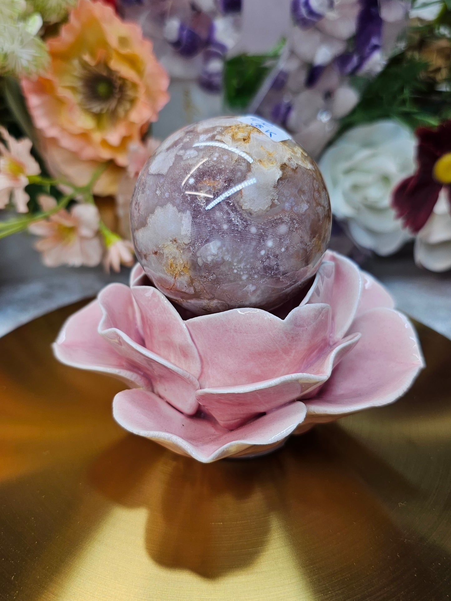 Blumenachat Druzy Kugel 42bk