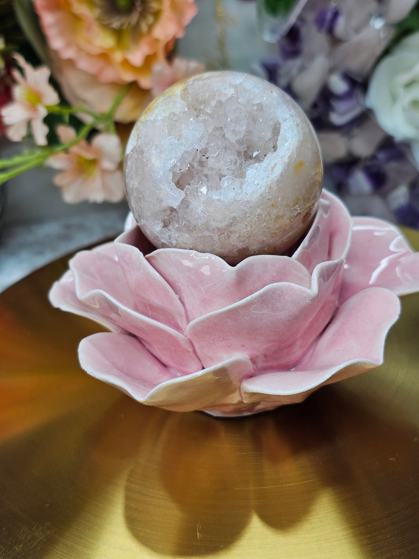 Blumenachat Druzy Kugel 35mb