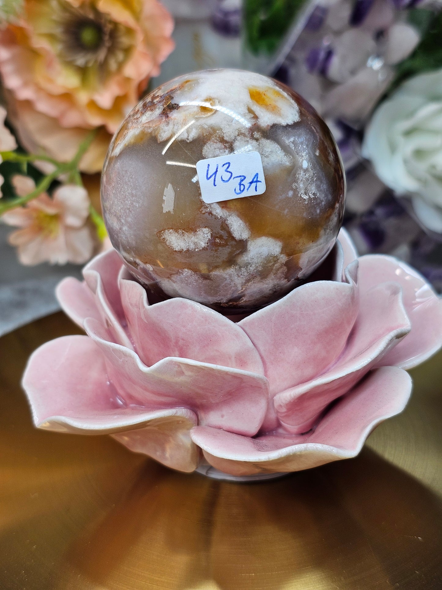 Blumenachat Druzy Kugel 43ba