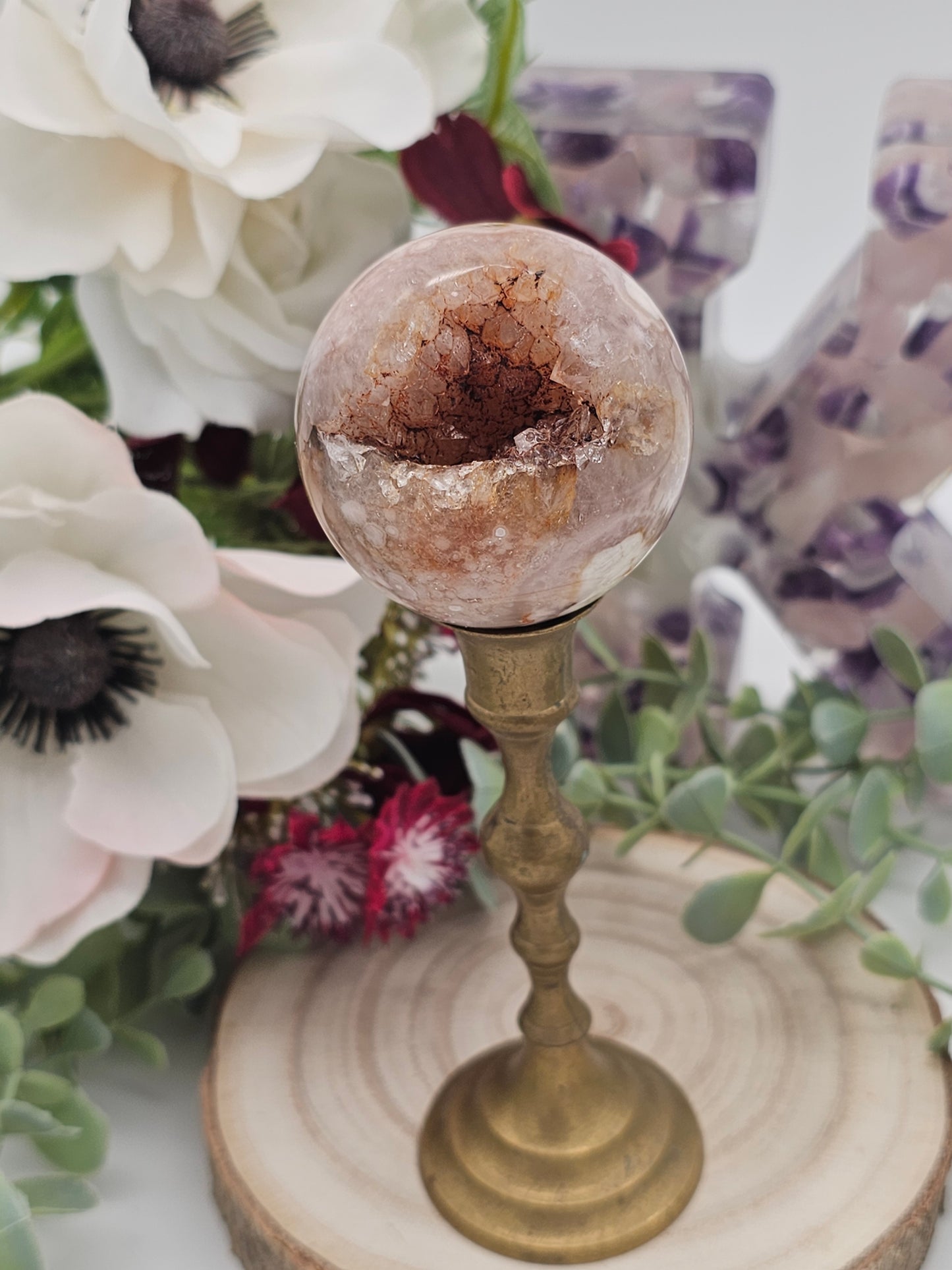 Blumenachat Druzy Kugel