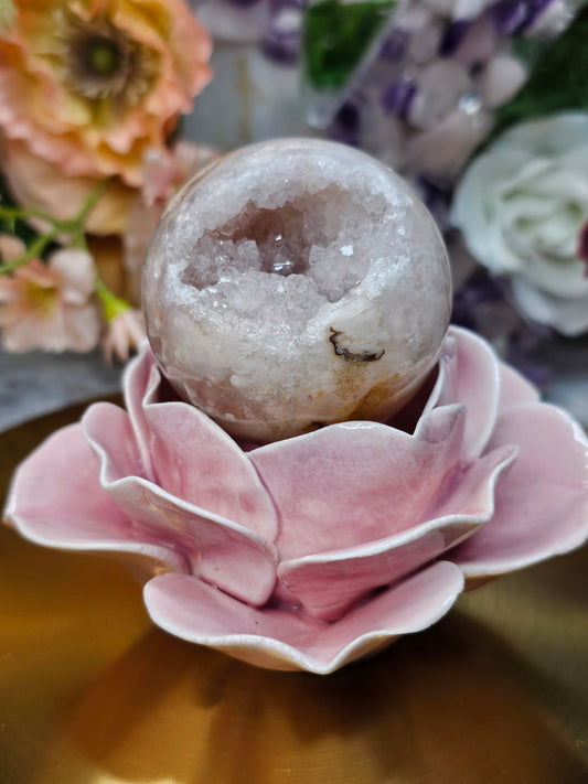 Blumenachat Druzy Kugel 37bb