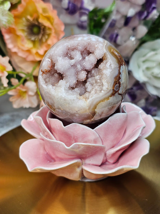Blumenachat Druzy Kugel 58bk
